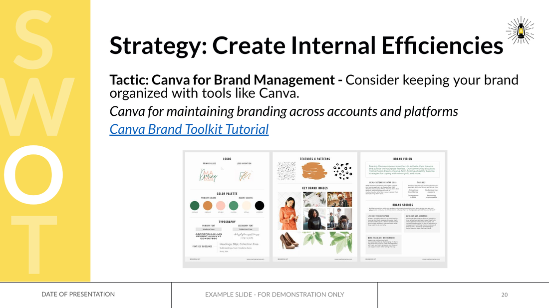 Screenshot of a slide from our Strategy workshop. Text at top of slide reads 